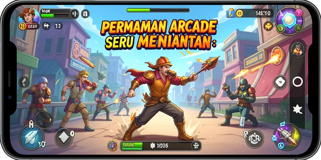 Screenshot utama 8QR menampilkan gameplay Arcade seru dan penuh warna.