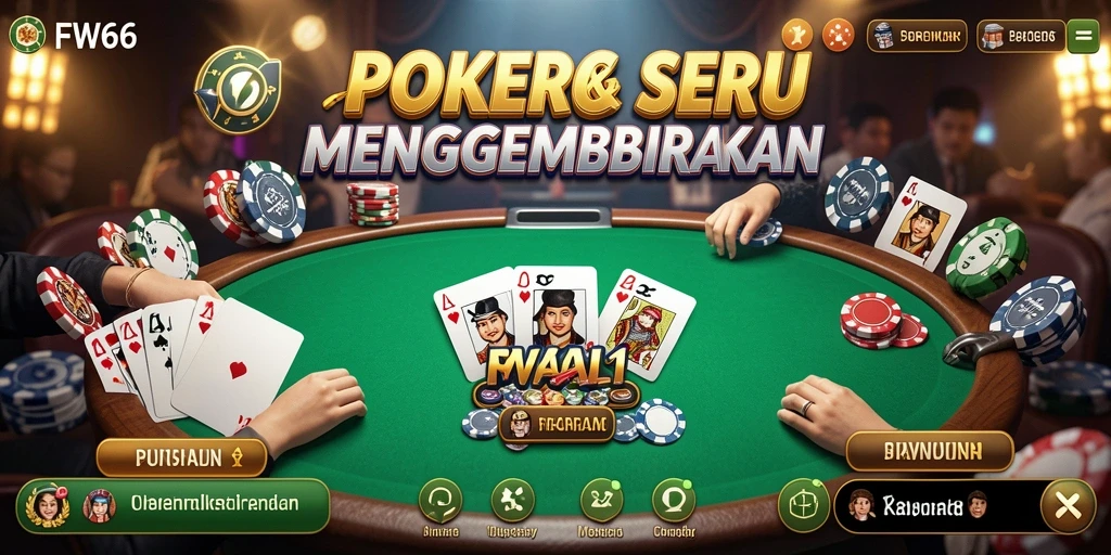 Tampilan gameplay Poker yang seru dan menarik di FW66.