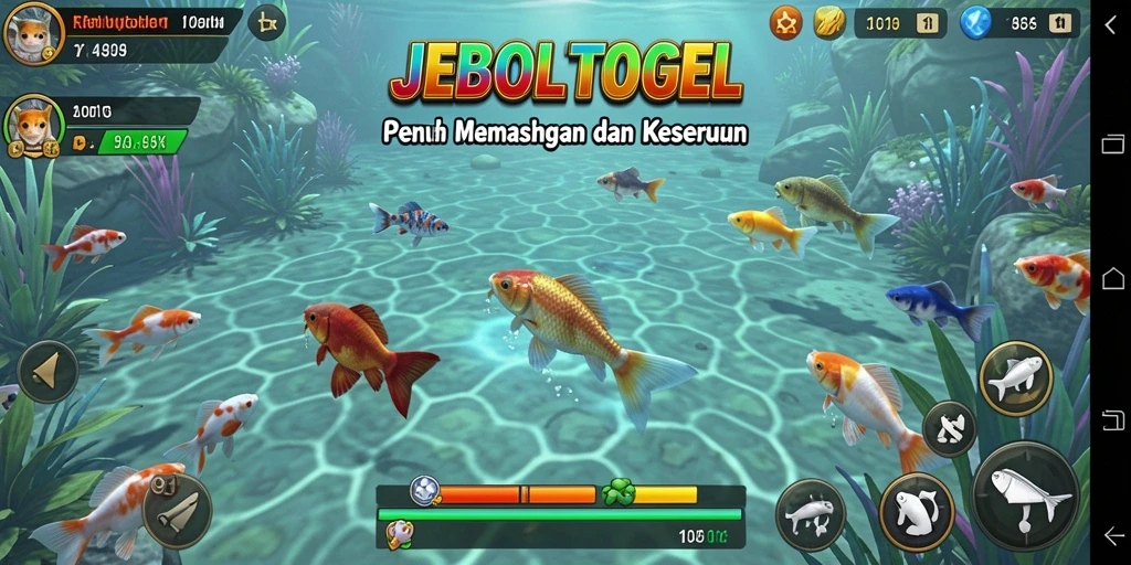 Screenshot gameplay JEBOLTOGEL yang menunjukkan momen memancing yang seru.