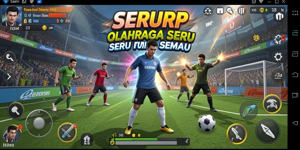 Tampilan gameplay seru dalam permainan olahraga SERURP.