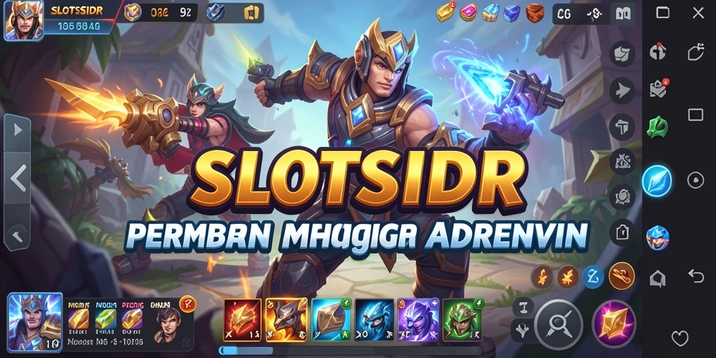 Screenshot gameplay SLOTSIDR menampilkan aksi seru di arena pertempuran MOBA.